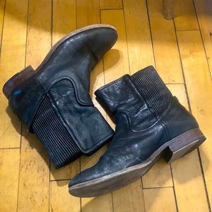 Frye black leather ankle boots